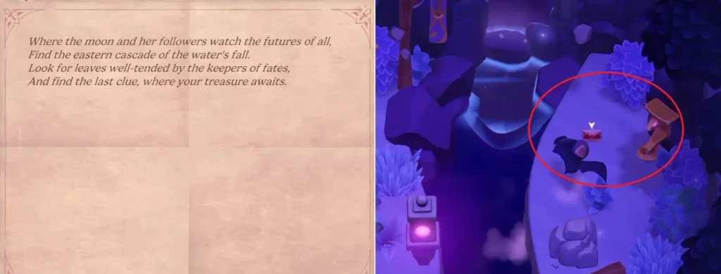GameGHQ Moonlight Peaks Treasure Hunt Clue 5 Location